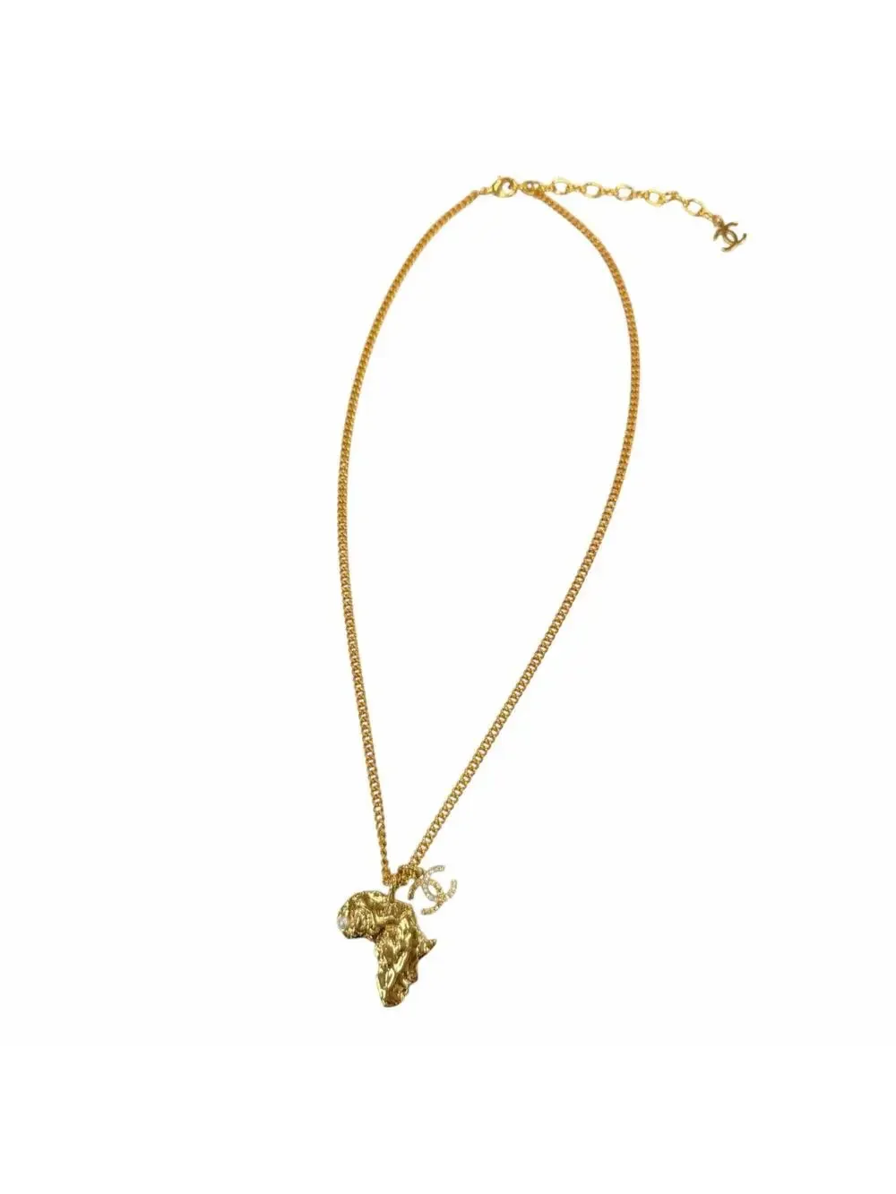 Chanel Cc Logo Pendant Necklace Gold- #357904C72B